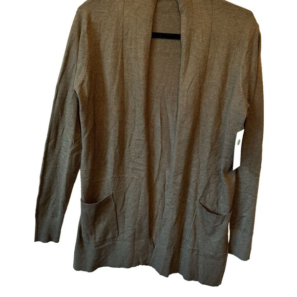 Pink Clover Sweater Cardigan‎ Small Open Olive Green Stretch Pockets NWOT NEW - Picture 2 of 8